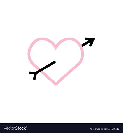 Heart arrow graphic design template isolated Vector Image