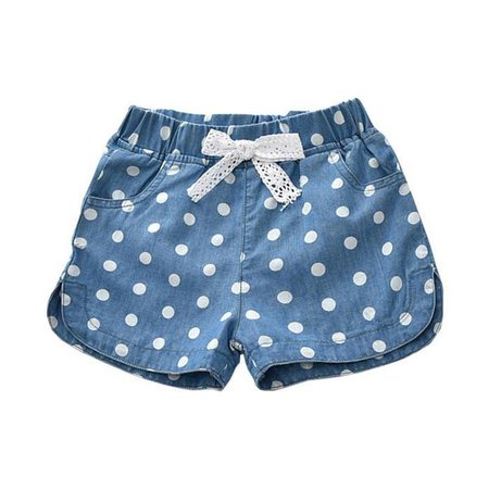 Toddler Girl Polka Dot Denim Shorts – The Trendy Toddlers