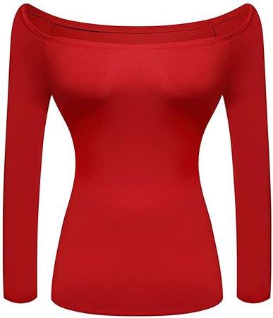 LilyCoco Women's Short Sleeve Vogue Fitted Off Shoulder Shirt Modal Top T-Shirt at Amazon Women’s Clothing store