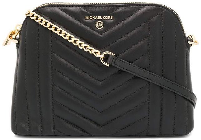 quilted logo cross body bag