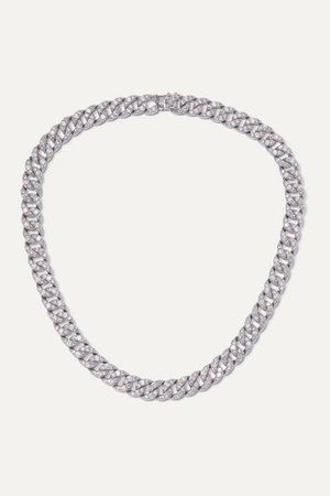 Kenneth Jay Lane | Silver-tone crystal necklace | NET-A-PORTER.COM