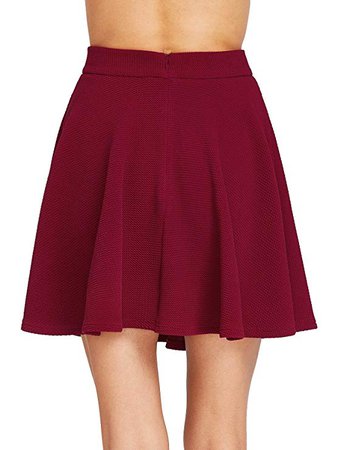 SheIn Women's Basic Solid Flared Mini Skater Skirt at Amazon Women’s Clothing store