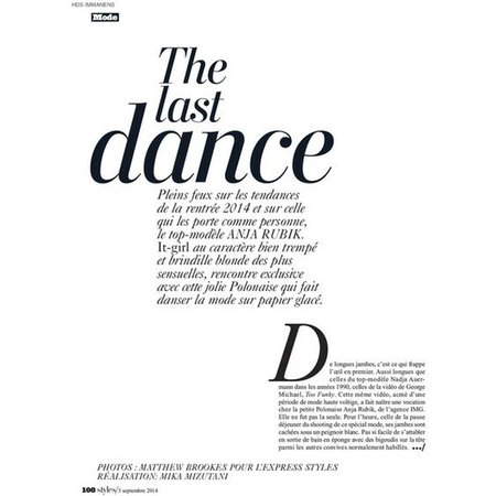 Anja Rubik In 'The Last Dance text