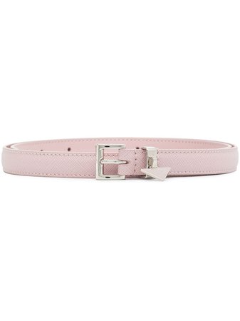 Prada triangle-charm saffiano leather belt - FARFETCH
