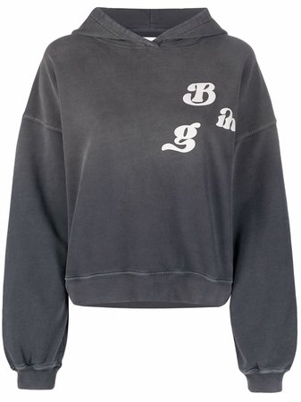 sweatshirt ANINE BING logo-print Pullover Hoodie - Farfetch