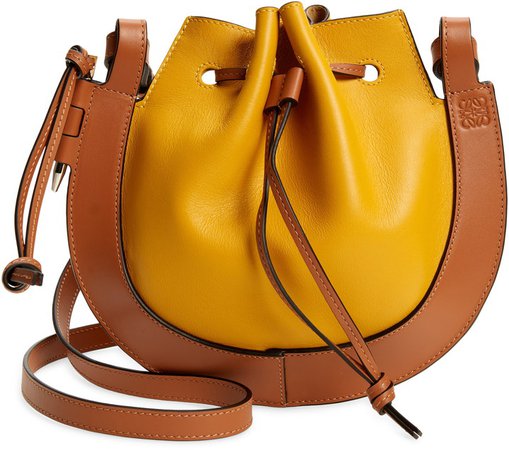 Small Horseshoe Leather Crossbody Bag