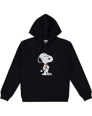 Amazon.com: Peanuts Ladies Snoopy Fashion Hoodie - Ladies Classic Snoopy Fleece Sweatshirt Crochet Patch Sweatshirt (Black, X-Large) : Clothing, Shoes & Jewelry