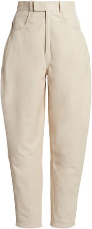 Zeynep Arcay High-Rise Tapered Leather Pants