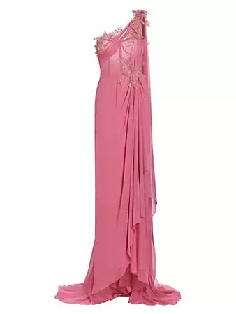 Shop Maria Lucia Hohan Ester Metallic Silk One-Shoulder Gown | Saks Fifth Avenue