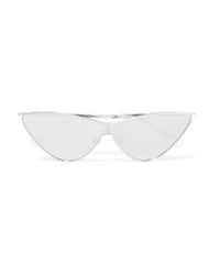 Le Specs The Fugitive Cat-eye Silver-tone Mirrored Sunglasses in Metallic - Lyst