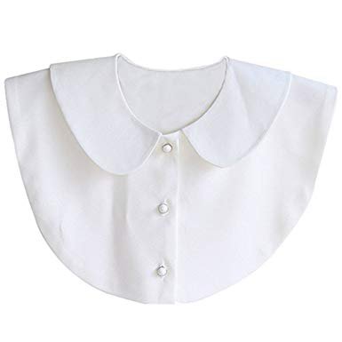 AISHNE Women's Peter Pan Pearl Button Detachable Shirt Collar Fake Collar White at Amazon Women’s Clothing store: