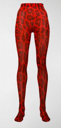 Tom Ford Leopard Print Leggings In Red/black