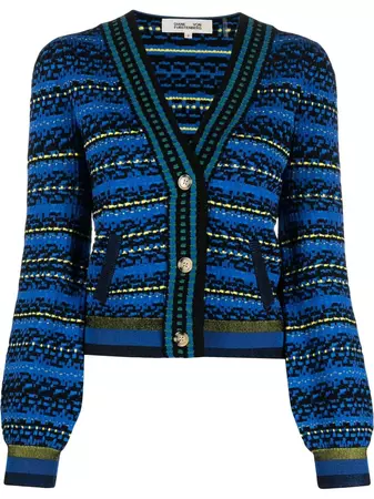 DVF Diane Von Furstenberg intarsia-knit Cardigan - Farfetch