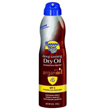 Banana Boat UltraMist Continuous Spray Sunscreen, Deep Tanning Dry Oil, SPF 4, 6 oz