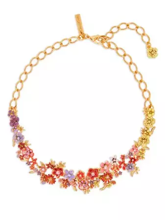 Oscar De La Renta Floral Enamel crystal-embellished Necklace - Farfetch