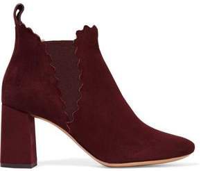 Lauren Scalloped Suede Ankle Boots
