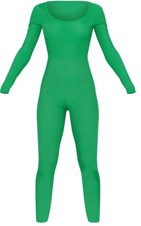green ribbed jumpsuit
