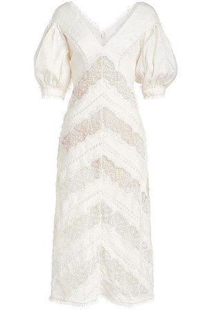 White Chevron Lace Midi Dress Dior Bella. – DIOR BELLA