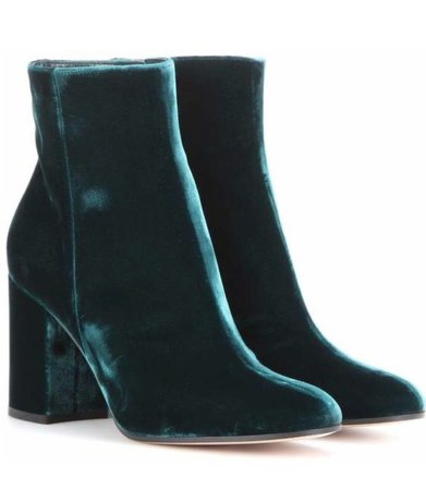 green velvet boots
