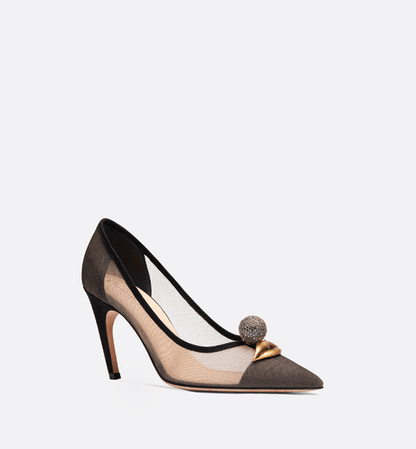 Surreal-D high-heeled shoe in tulle and suede calfskin - Shoes - Women's Fashion | DIOR
