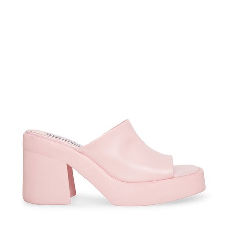 KANE Pink Leather Platform Square Toe Sandal | Women's Platforms – Steve Madden