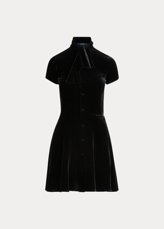Polo Ralph Lauren https://www.ralphlauren.co.uk/en/velvet-necktie-dress-487005.html?pdpR=y Velvet Necktie Dress