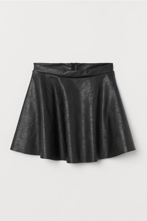 Faux Leather Skirt - Black - Kids | H&M US