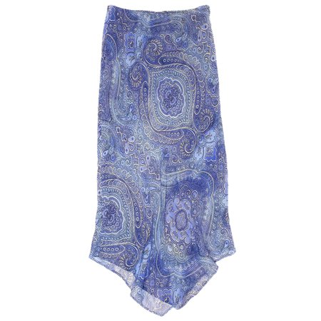 blue rayon paisley skirt