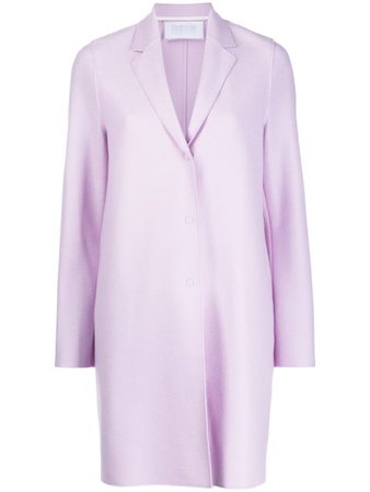 Harris Wharf London Cocoon Single-Breasted Coat A1301MLX Purple | Farfetch