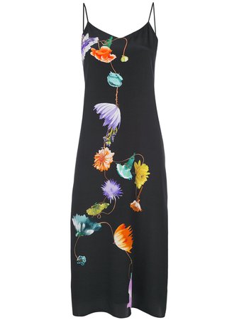 Tibi Floral Print Silk Slip Dress - Farfetch