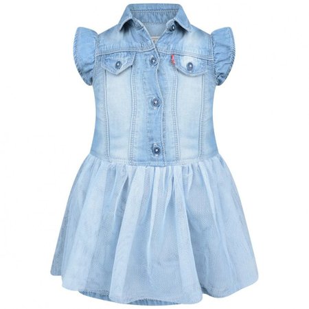 Levis Baby Girls Light Blue Chambray & Tulle Dress - Girl