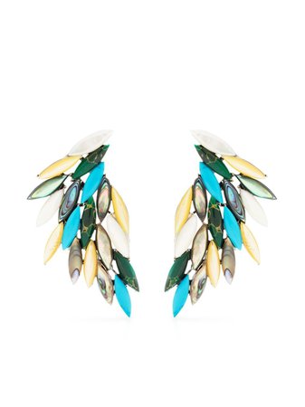 Loulou x Obsidian Gemstone Wing Earrings - Farfetch