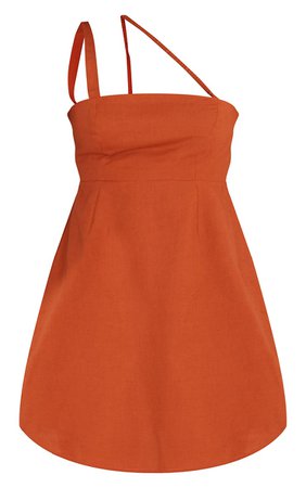 Terracotta Multi Strap Square Neck Shift Dress | PrettyLittleThing CA