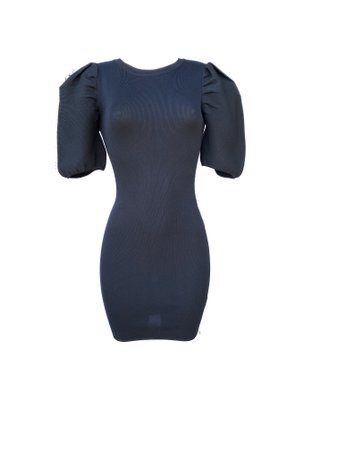 black puff sleeve mini dress