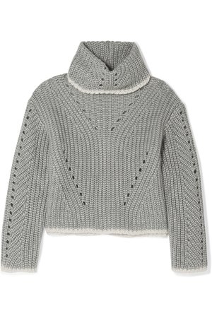 Fendi | Pointelle-knit silk, mohair and cashmere-blend turtleneck sweater | NET-A-PORTER.COM