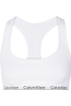 Calvin Klein Underwear Ribbed stretch-cotton soft-cup bra