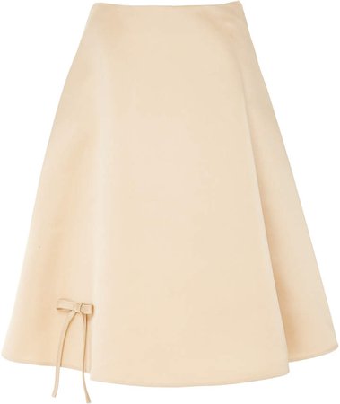 Bow-Detailed Silk-Satin Skirt