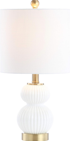 white and gold lamp