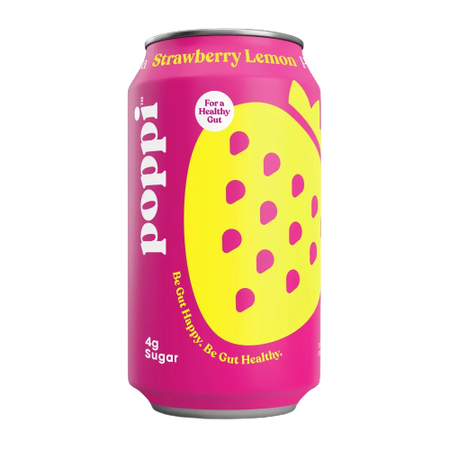Poppi Strawberry Lemon Prebiotic Soda - 12 fl oz Can