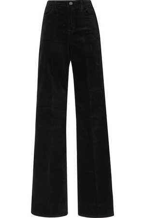 J Brand | Valentina cotton-blend velvet flared pants | NET-A-PORTER.COM