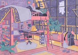 pastel anime house