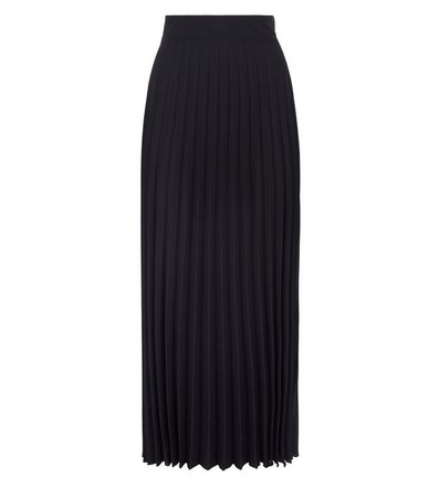 Tall Black Pleated Midi Skirt | New Look