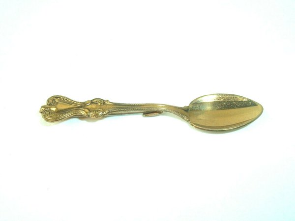Antique Vintage Mini Spoon Victorian Edwardian Gold tone Pin Brooch C clasp | eBay