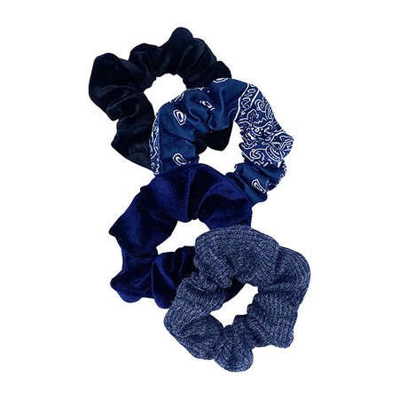 Mixit 4-pc Navy Blue Scrunchie Set