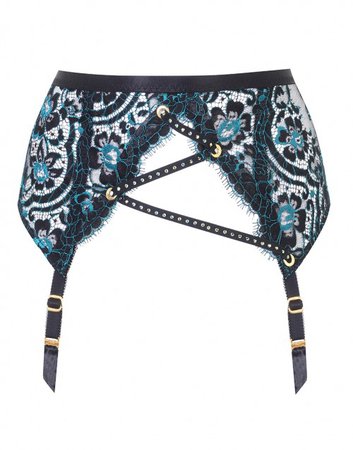 Harlo Suspender Black and Teal | By Agent Provocateur