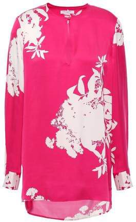 Delainey Floral-print Washed Silk-blend Blouse