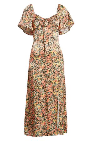 TOPSHOP Floral Satin Dress | Nordstrom