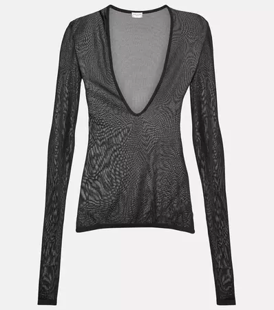 Scoop-neck sweater in black - Saint Laurent | Mytheresa