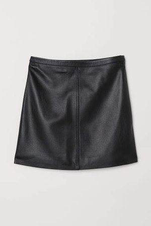 Short Leather Skirt - Black