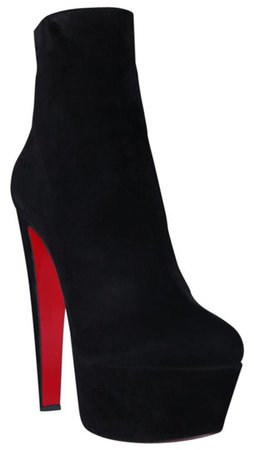 Christian Louboutin Black New Fierce Suede Platform Daffodile High Heel Red Sole Ankle Italy Toe Boots/Booties Size EU 40.5 (Approx. US 10.5) Regular (M, B) - Tradesy